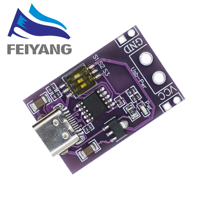 Type-C QC AFC PD2.0 PD3.0 to DC Spoof Scam Fast Charge Trigger Polling Detector USB-PD Notebook Power Supply Change Board Module