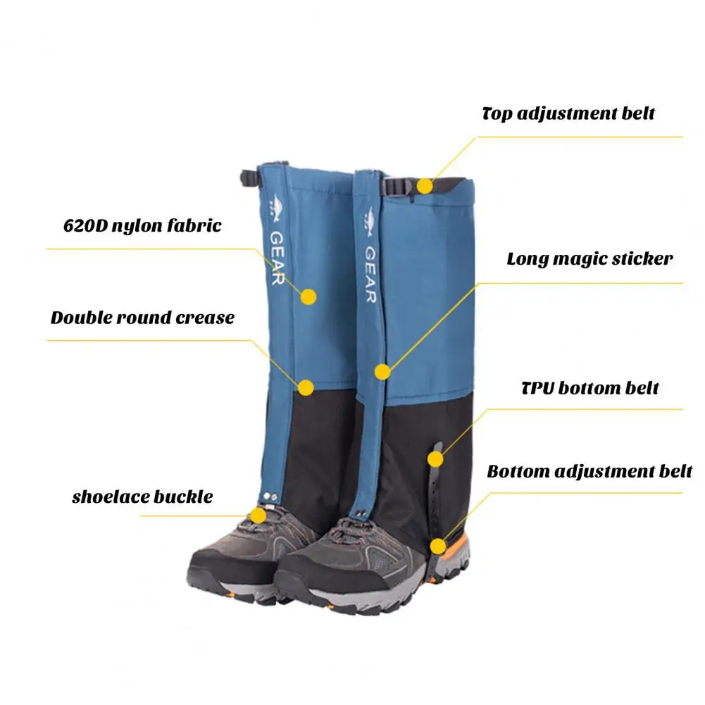 Polainas de perna impermeáveis, Respirável, Resistente à água, Durável, Ajustável, Snow Boot Guards para Camping, Caminhadas