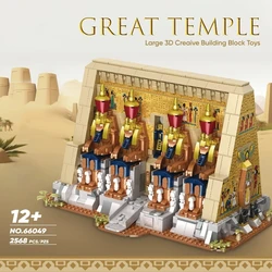 2666PCS MOC Ancient Egyptian Pharaonic Pyramid Temple Building Blocks Modular Model Assembling Educational Toys Children Gift