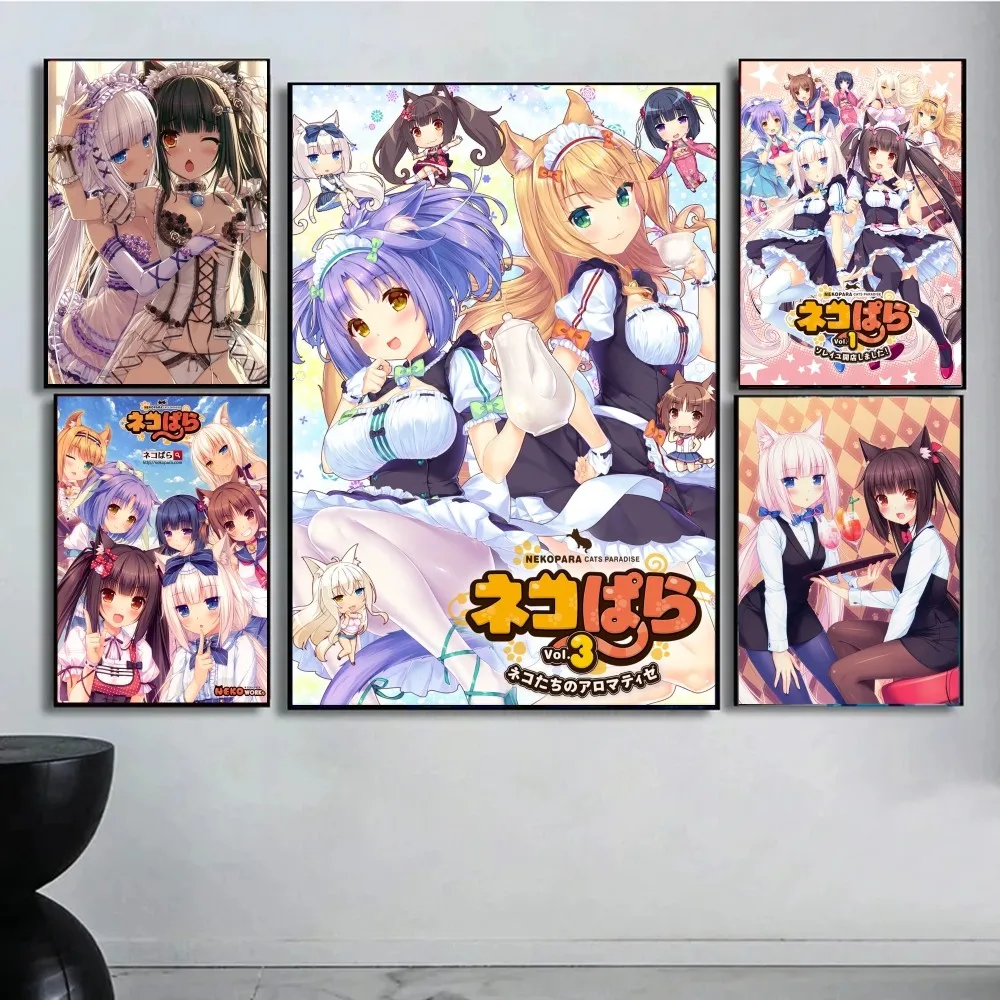 Cartoon Nekopara Anime Good Quality Prints and Posters Waterproof Paper Sticker Coffee House Bar Posters Wall Stickers