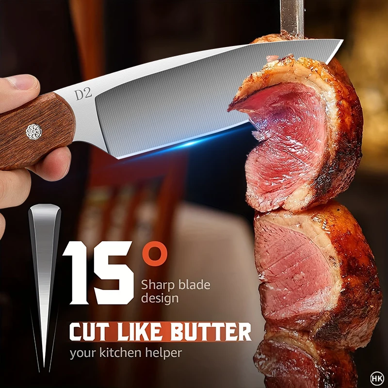 سكين صغير حاد عالي الصلابة مزورة، سكين محمول متعدد الوظائف للاستكشاف في البرية، سكين دفاعي KR9195