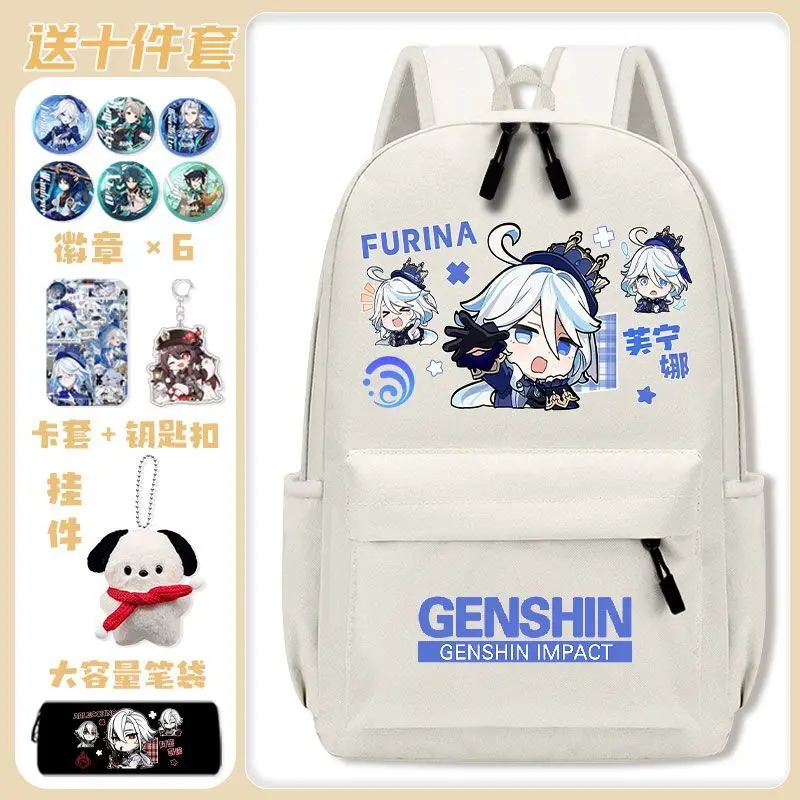 Genshin Impact Boys Girls, Elementary Students, Funita, Large Capacity Backpack For Third To Sixth Grade And Middle School Ani