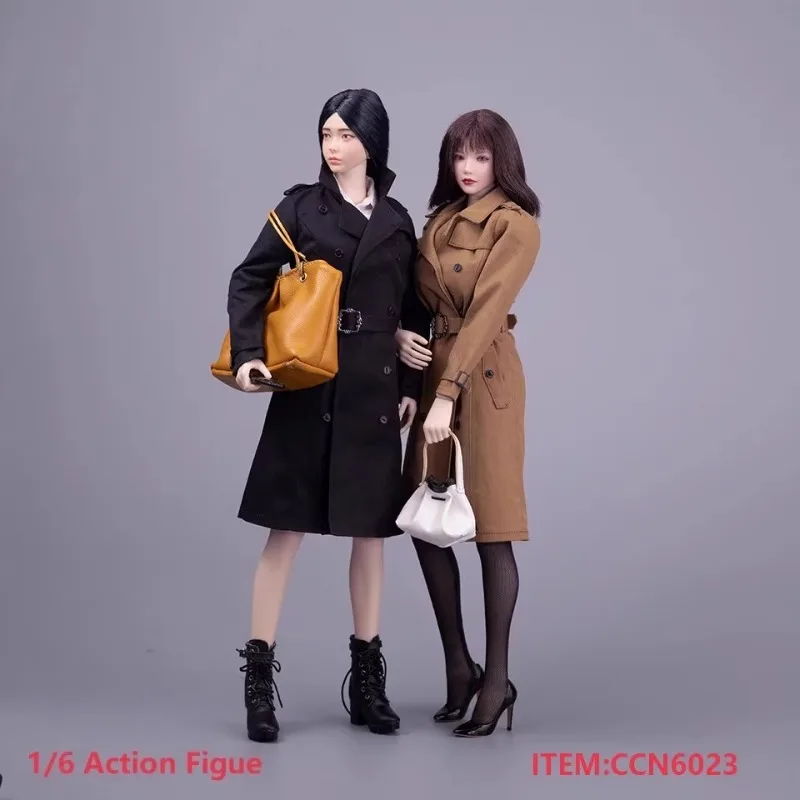 

CCN6023 1/6 Scale Soldier Clothes Long Windbreaker Coat Doll Model for 12" Female Action Figures Tbl S07 S16 Small Breast Body