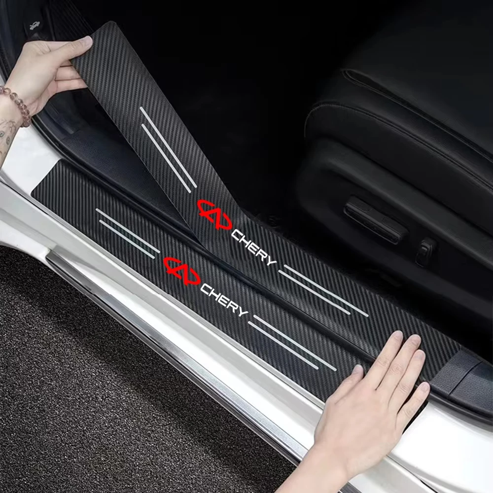 Car Door Sill Scuff Plate Anti‑Scratch Entry Guard Threshold Protector Sticker For Chery Tiggo 7 8 9 4 Pro 3X Omoda 5 E5 Jaecoo