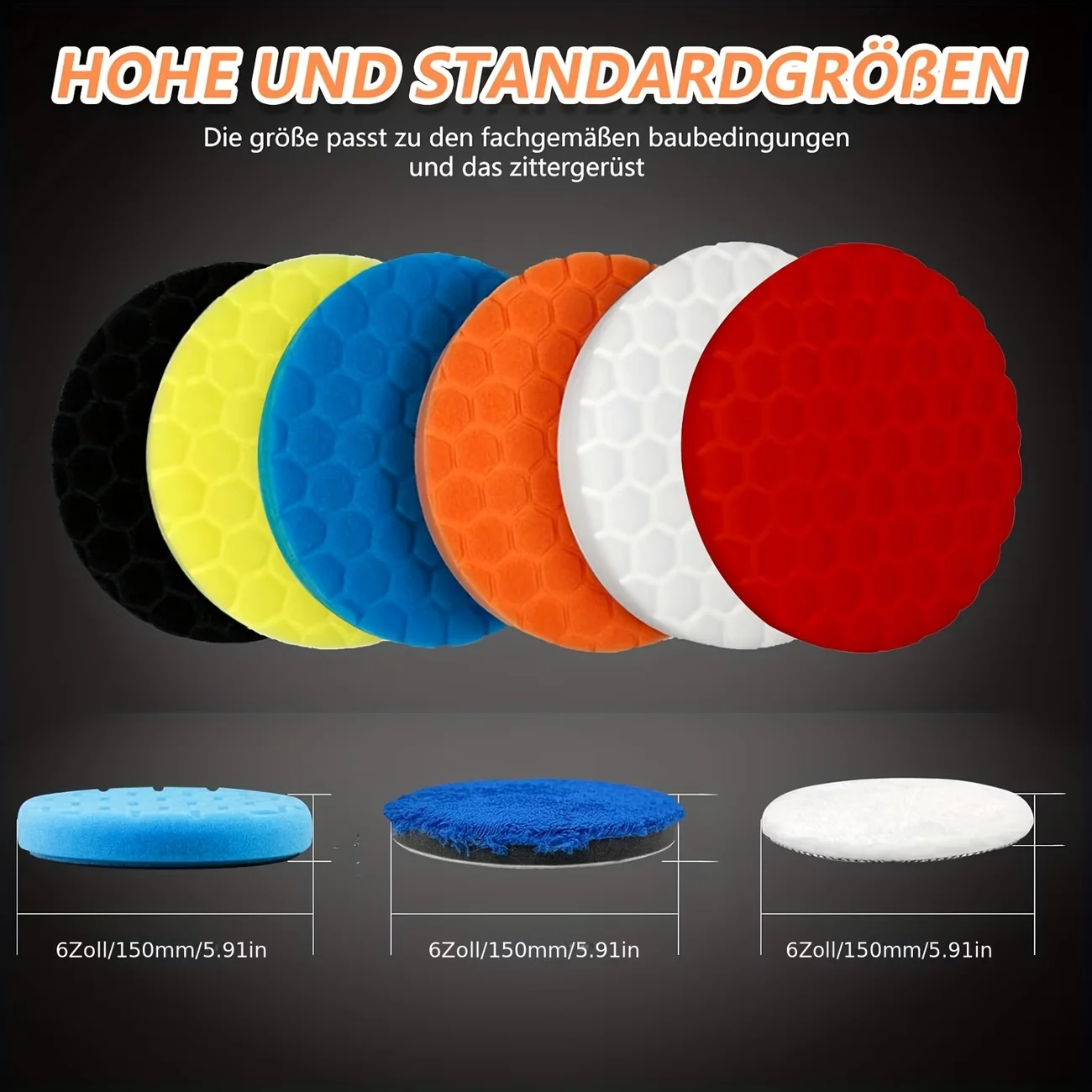 4/5/6IN 8PCS Car Polishing Pad Kit Set Self-Adhesive Buffing Waxing Sponge Wool Wheel Polishing Pad For Car Polisher DrillWool