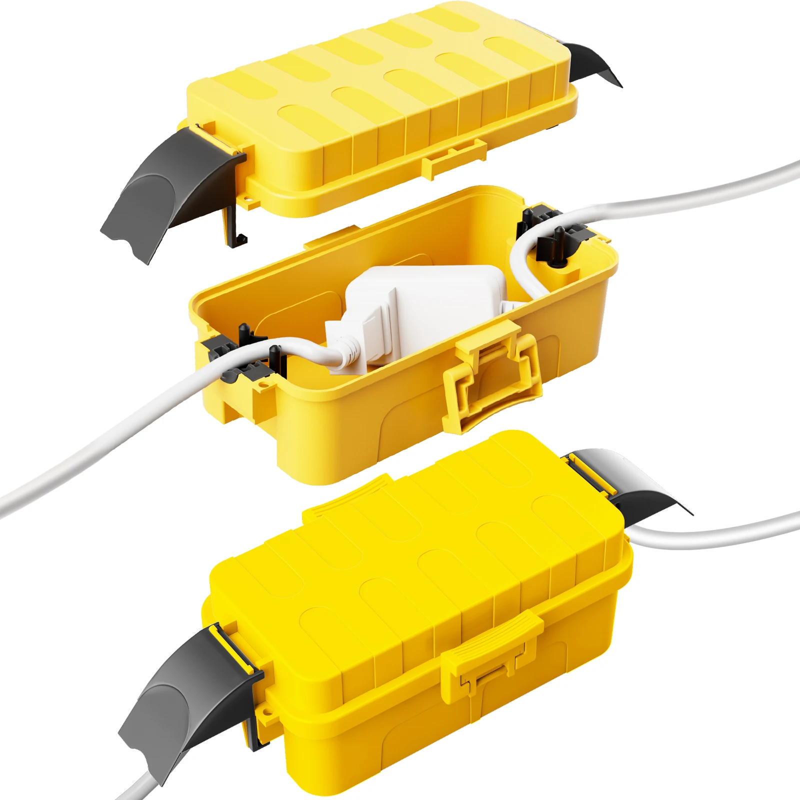 

2 шт., крышка удлинителя для улицы, 20,5x12,5x8 см, сверхмощные усиленные полипропиленовые две порта, резиновые прокладки, кабельные зажимы для праздничного декора