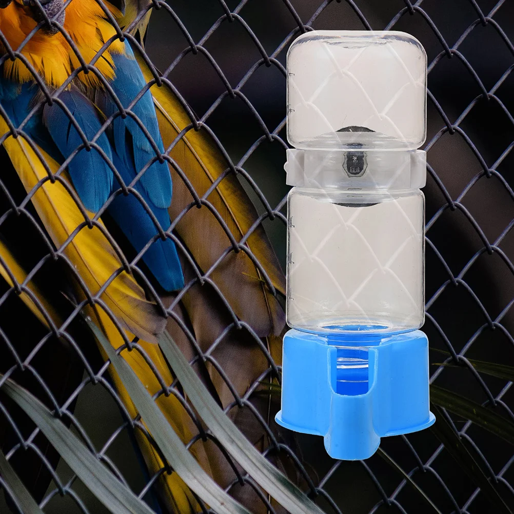 

2Pcs Parrot Water Drinker Automatic Bird Water Dispenser Blue Plastic Cage Attachment for Parakeets Quails Small Birds Hydration