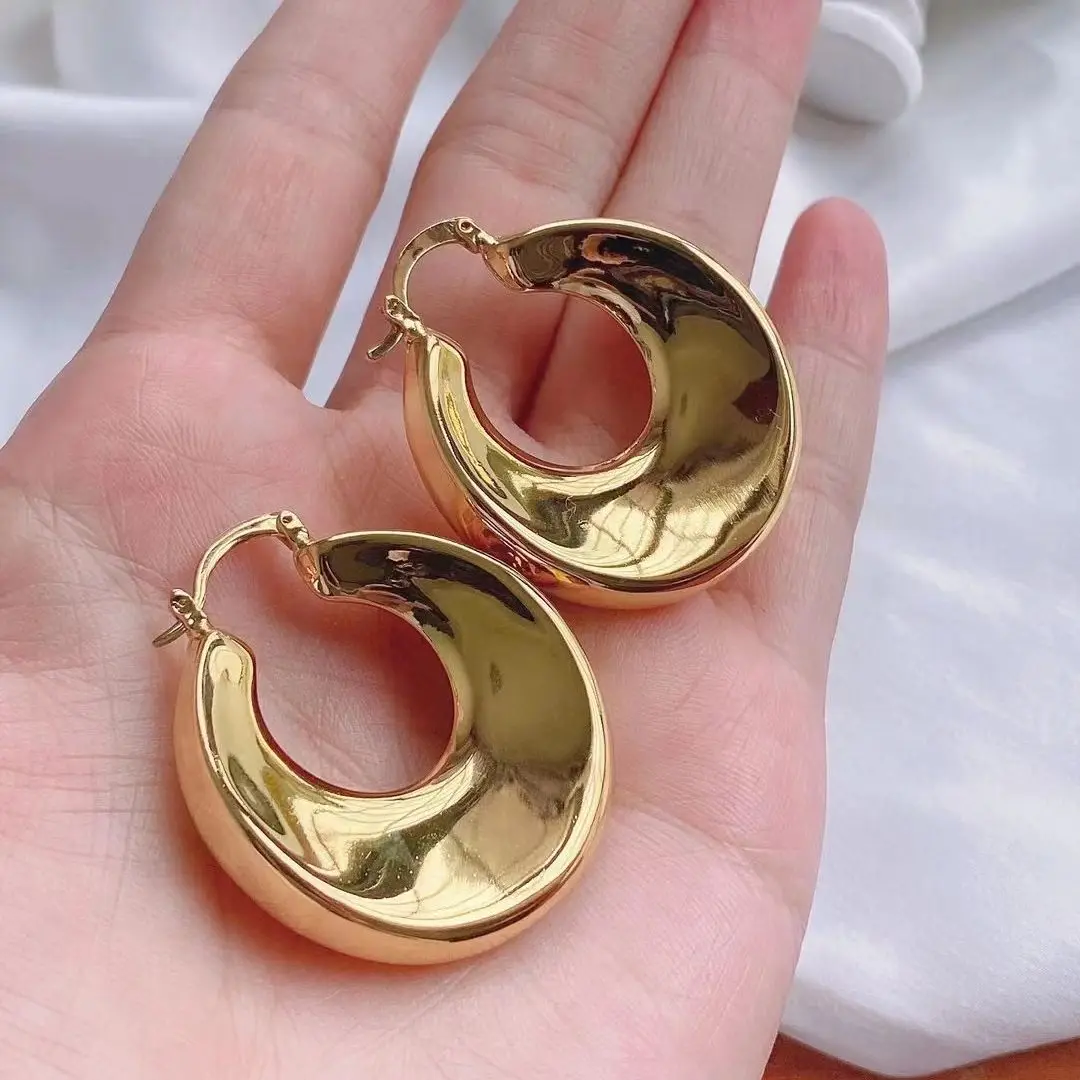5Pairs, Simple Gold Color Geometric Shape Earrings For Women Punk Copper of Earrings Drop Shape Pendientes Jewelry