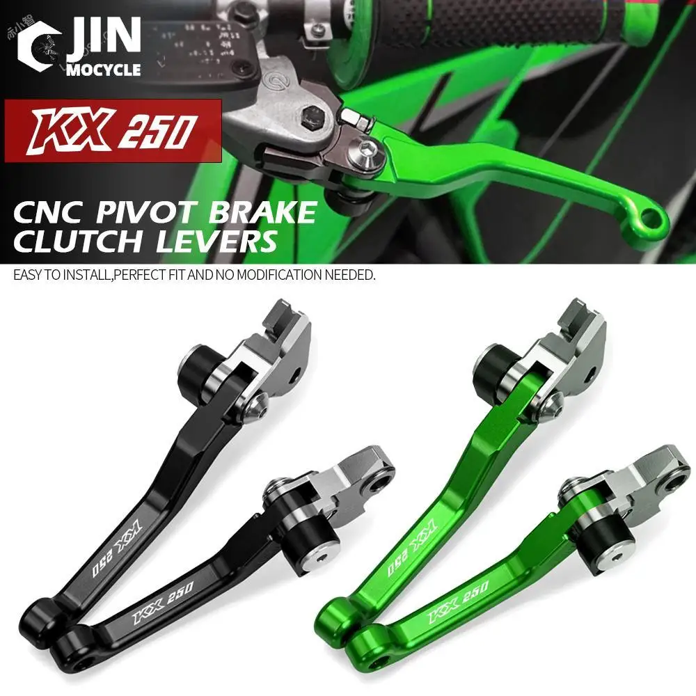 

For Kawasaki KX250 2019 CNC Aluminum Motorcoss Pit Dirt Bike Pivot Foldable Brake Clutch Levers With LOGO KX 250 Motorcycle Part