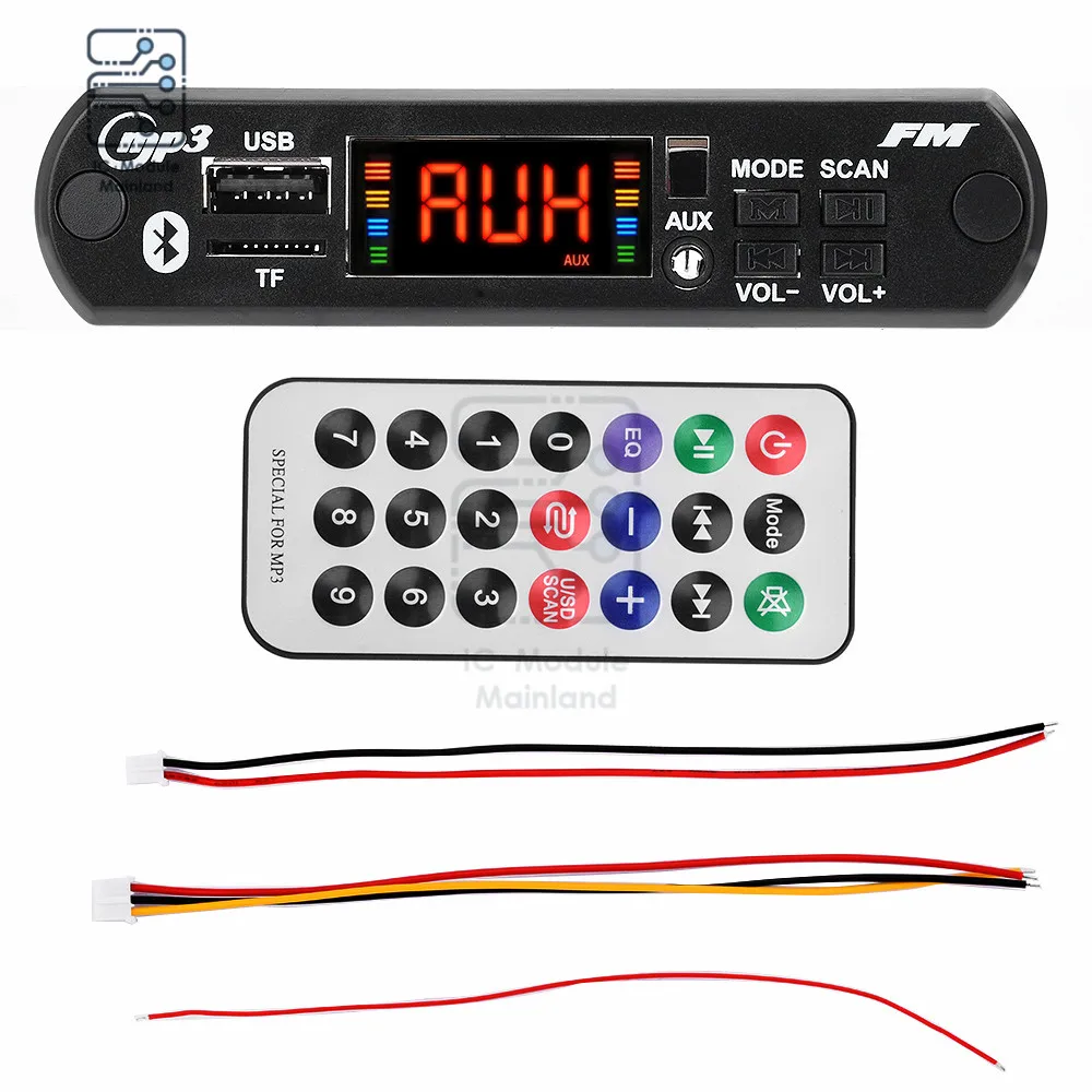 5V 12V Colour Screen Bluetooth 5.0 MP3 Decoder BoardAudio MP3 Player USB TF FM Radio Support Bluetooth Function For Car