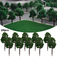 20x 8cm Plastic Models Train Artificial Miniature Tree Scenery Railroad Decoration Building Landscape Accessories Toys For Kids