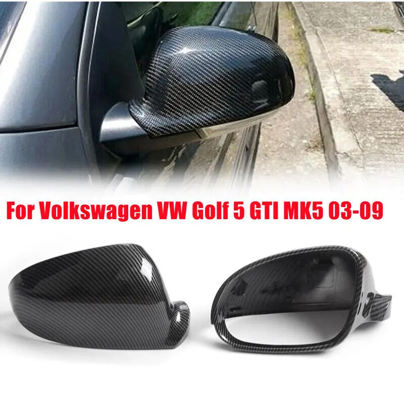 For Volkswagen VW Golf 5 MK5 GTI Jetta 5 Passat B6 B5.5 Car Rearview Side Mirror Cover Wing Cap Exterior Door Case Trim Carbon