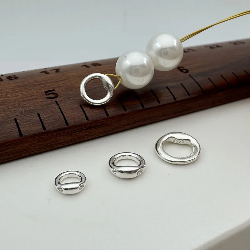 1 sztuk stałe 925 srebro ukryty drut pierścień zamknięta bransoletka naszyjnik klamra koraliki DIY Making akcesoria znalezienie
