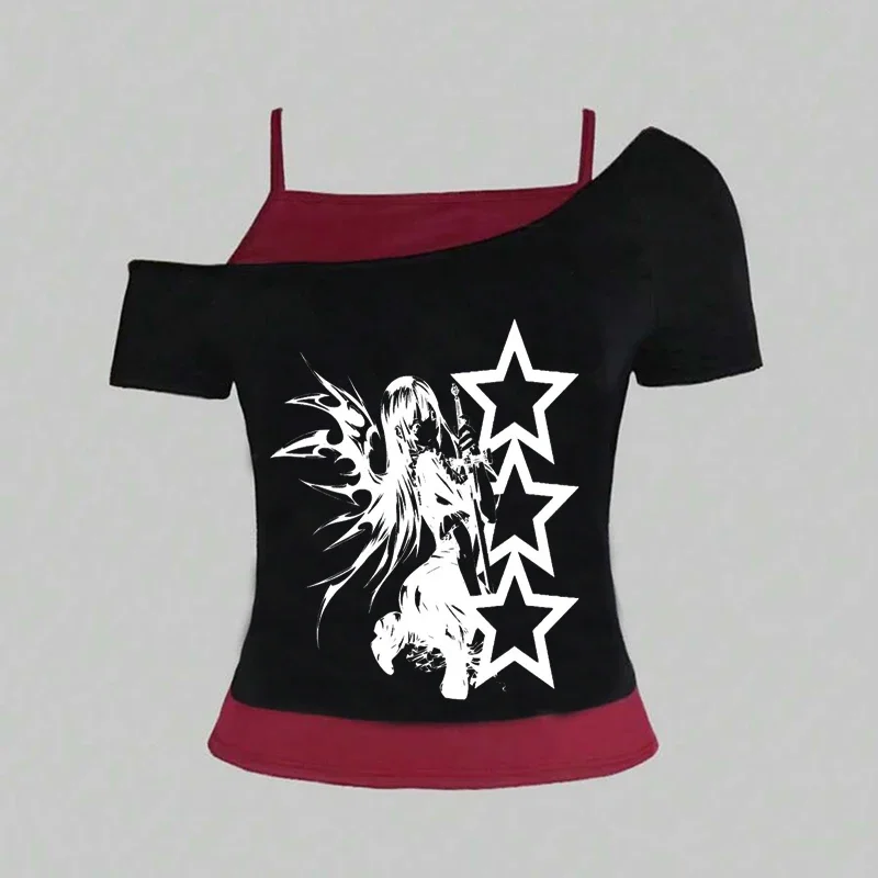 Y2K Retro Harajuku Emo Girl Aesthetic Fashion Lace Camisole Tops Gothic Grunge Punk Hip Hop Rock Streetwear Casual Sexy Crop Top