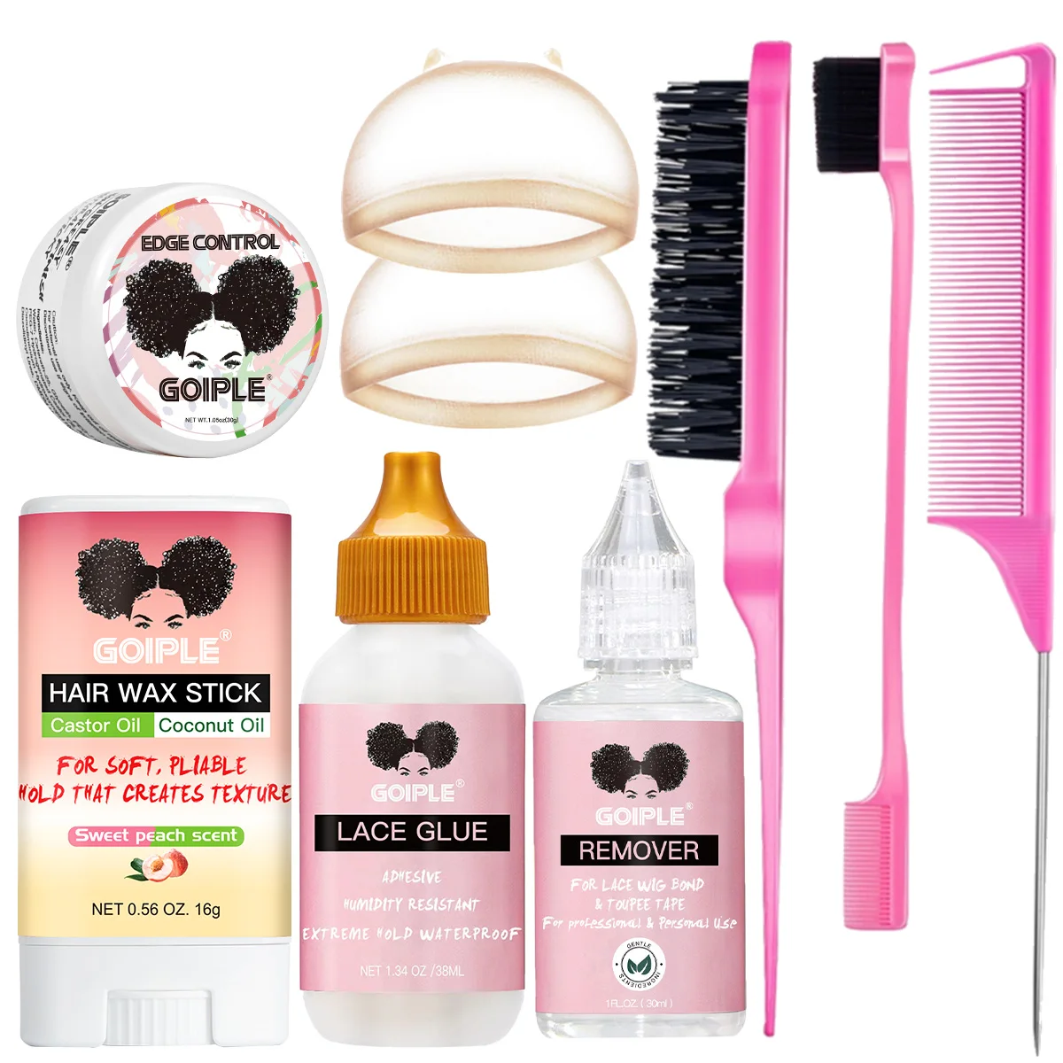 

Valentine's Day Beginner Wig Smooth Styling Set Slick Solid Wax Control Flyaways Edge Control Gel Invisible Wig Adhesive Remover