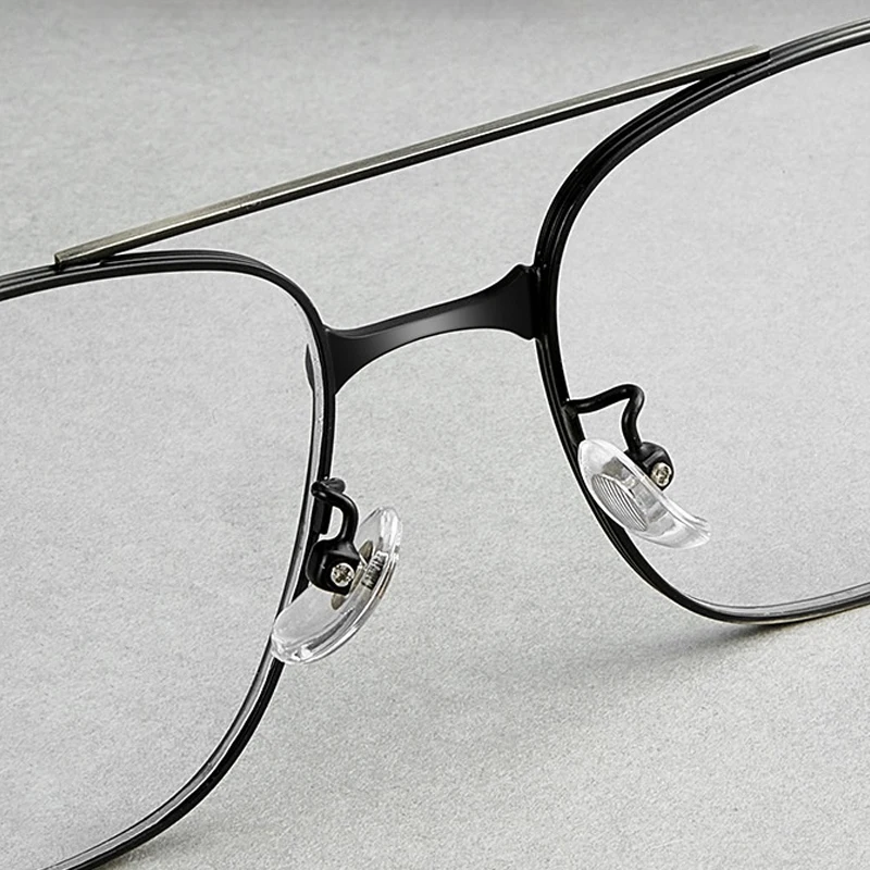 Brand Progressive Multifocal Eyeglasses Large Frame Alloy Glasses Frame Flight Glasses Fashion Big Face Spectacles Retro Eyewear