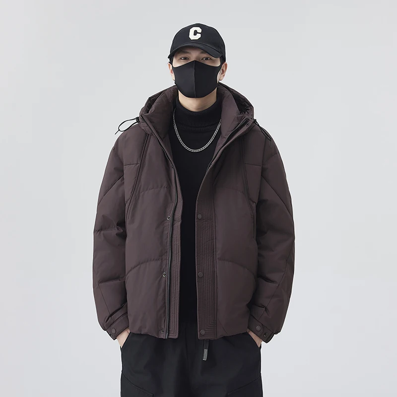 

New National Stand Men's down Jaet Lightweight Thiened Cold Resistance Winter Coat Hooded ort Sle Warmth Outerwear