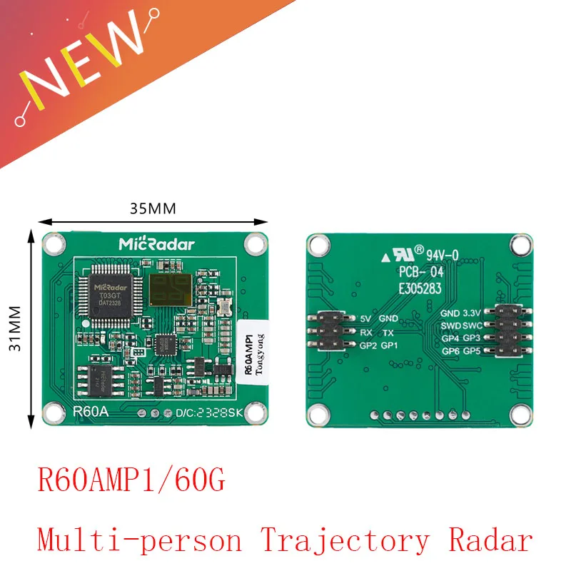 R60AMP1 60G Multi-person Trajectory Radar Millimeter Wave Sensor Module Trajectory Tracking Human Presence Sensing