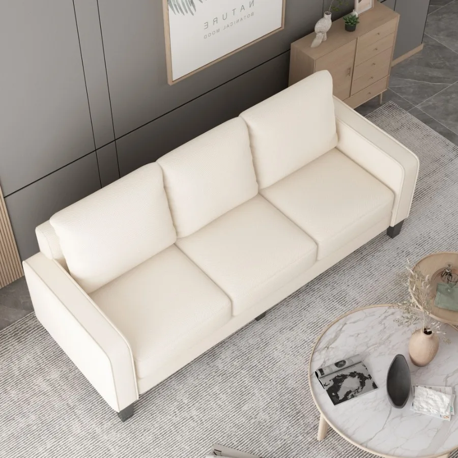 Modernes Wohnzimmermöbel-Sofa aus beigem Stoff 2+3