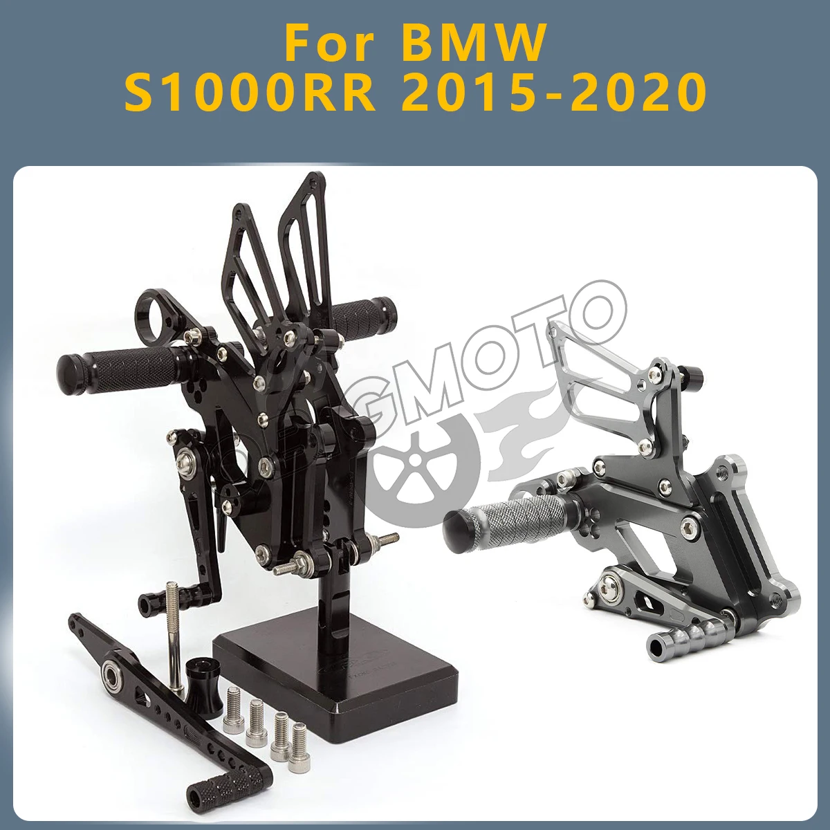 CNC Motorcycle Rearset Foot Pegs Pedal Footrests Fully Adjustable Foot Boards For BMW S1000RR 2020-2015 Rear Set Accessories