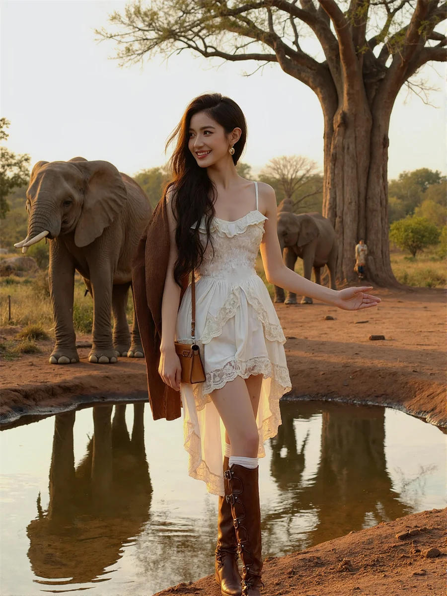 Vestido feminino linha a com cadarço e babados, botões rosa, decote em coração, zíper fino, xadrez em camadas, confortável, coquetel, princesa