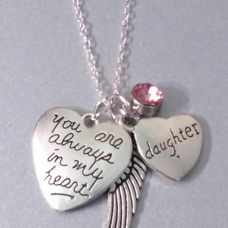 You are Always in My Heart Memorial Necklace Pendant for Son Mom Dad Sister Brother Family Sympathy Choker Unisex Gift Bijoux