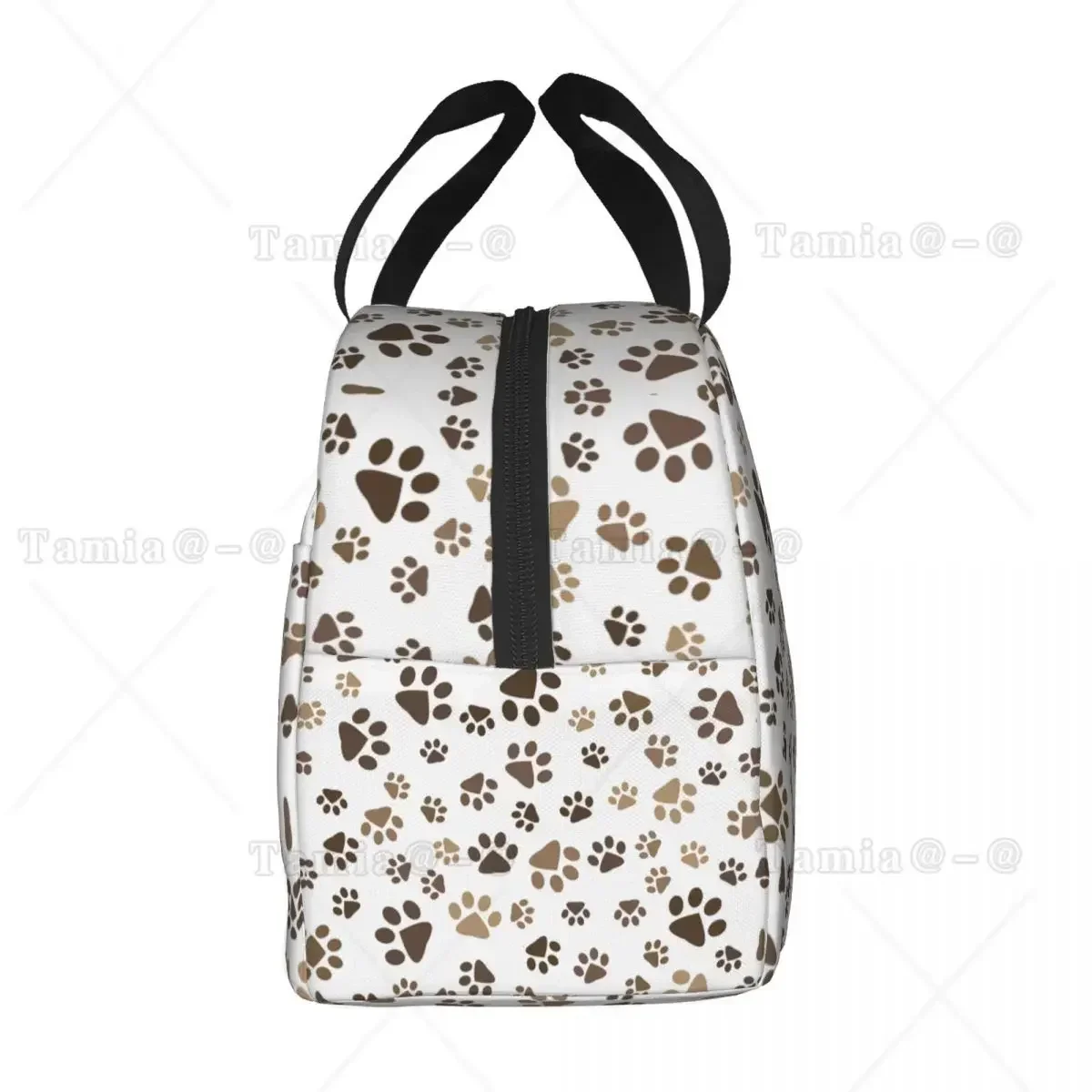 Dog Footprints Insulated Lunch Bag for Women Resuable Cute Puppy Pet Paws Pattern Cooler Thermal Lunch Tote Beach Camping Travel