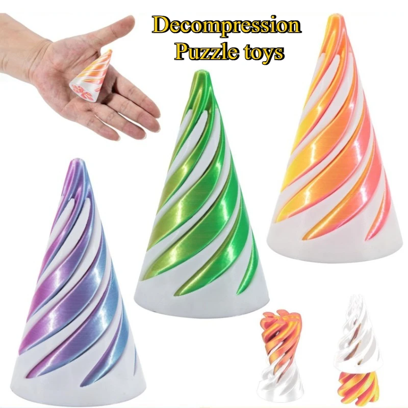 Spiral 3D Fidget Tree Conical Push Pop Smooth Puzzle Toy Perfect for Kids Stress Relief and Holiday Gifts