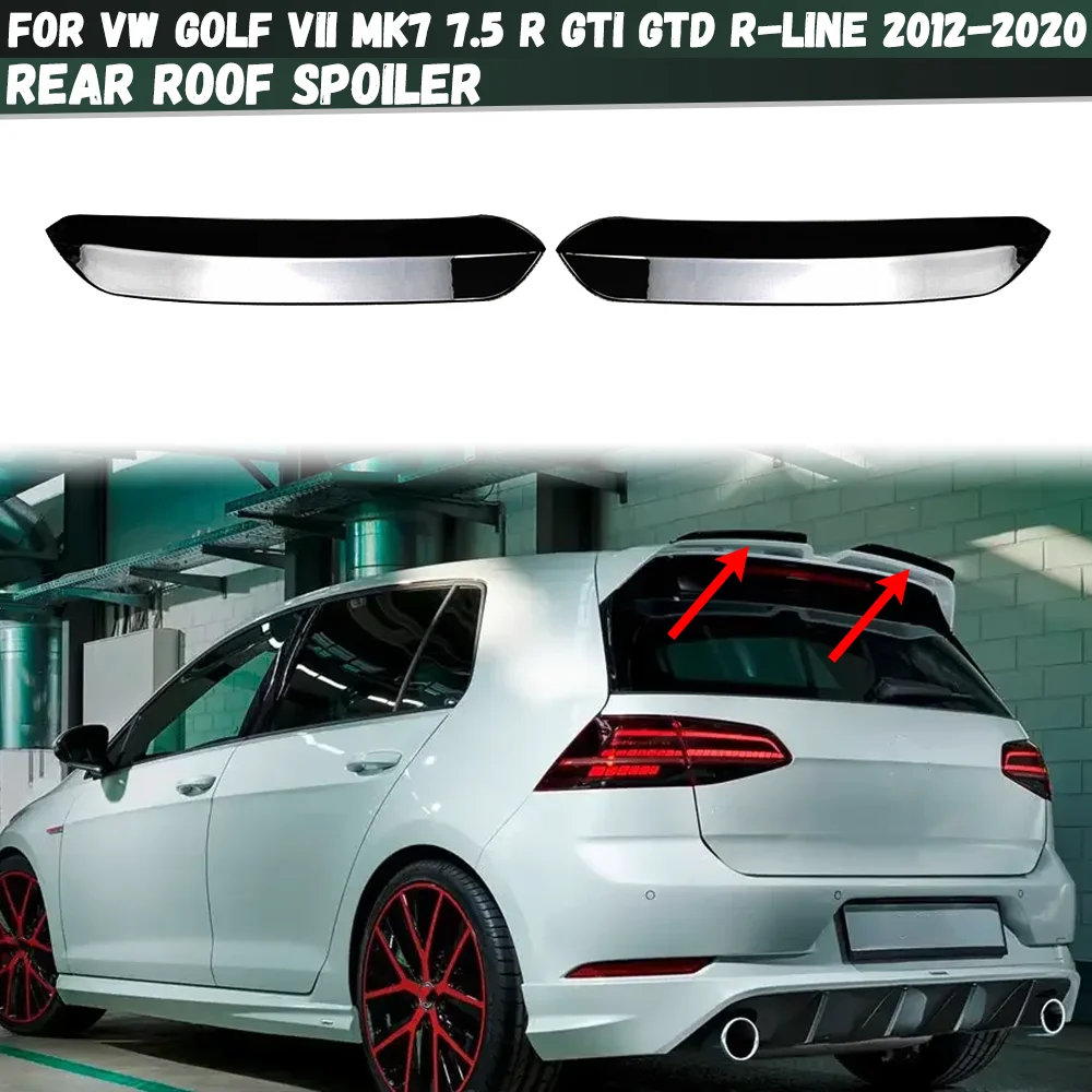 For VW Golf 7 MK7 7.5 R GTI GTD R-LINE E-GOLF 2012-2020 Roof Spoiler Extentions Flaps For Oettinger Style Rear Wing