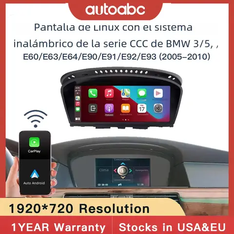 8.9' Linux AUTOABC Wireless CarPlay Android Auto Car Multimedia Radio For BMW 5/3 Series CCC System E60 E61 E62 E63 E90 E91 E92