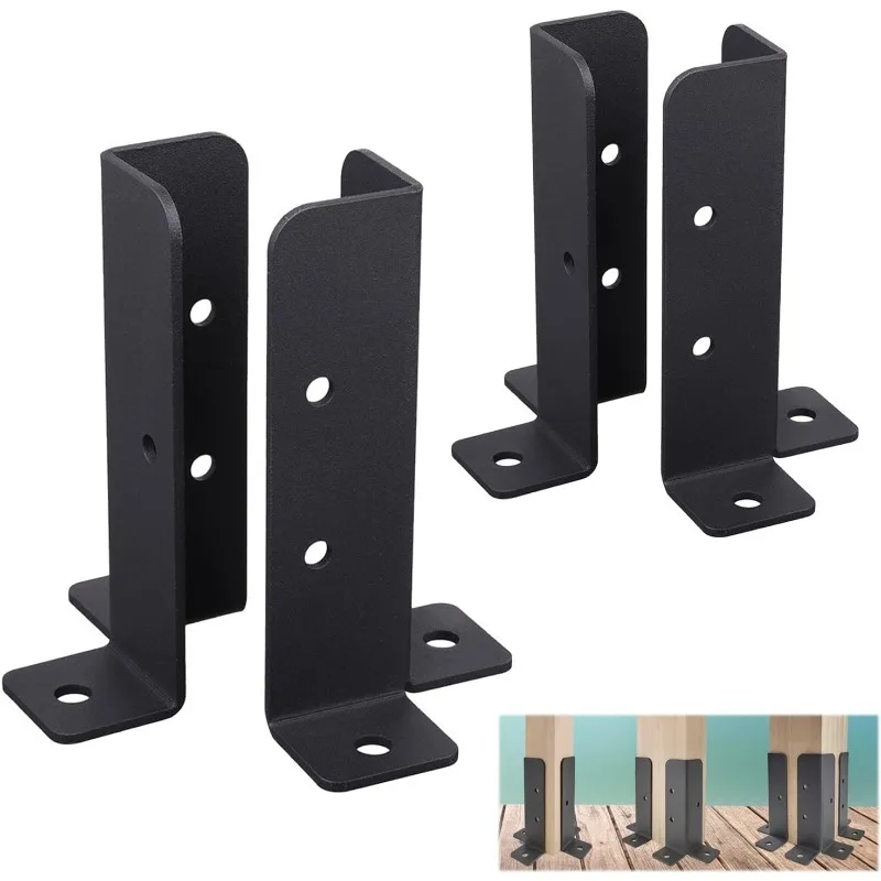 4pcs Adjustable Deck Metal Post Anchor Base Brackets Fence Pavilion Furniture Support For Pergola Railing Woodworking