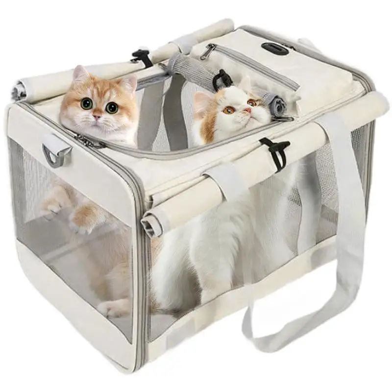 Pet Carrying Bag Transport Kennel Portable Pet Bag With Shoulder Strap Breathable Mesh Large Capacity Tote Bag For Pet Puppy