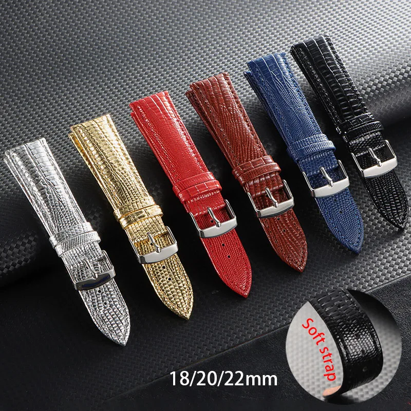 18 مللي متر 20 مللي متر 22 مللي متر الجلود حزام (استيك) ساعة ل أوميغا ل سايكو حزام سحلية نمط لينة مريحة سوار مقاوم للماء الرياضة معصمه #1