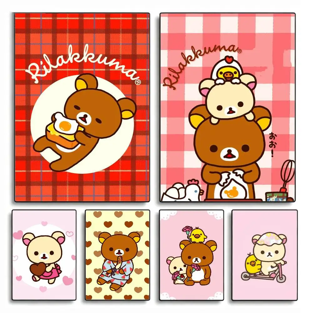 

CUTE R-Rilakkuma-bear Poster HD Self Adhesive Waterproof Wall Art Ideal for Home Office Dorm Gift