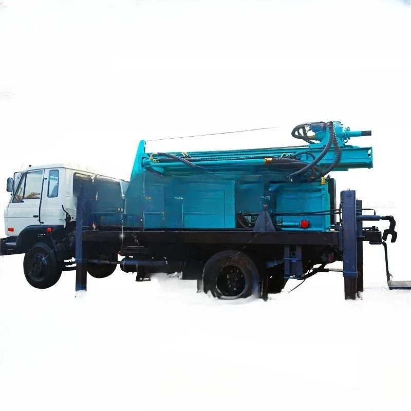 Vehicle-mounted drilling rig, 100-meter pneumatic drilling rig