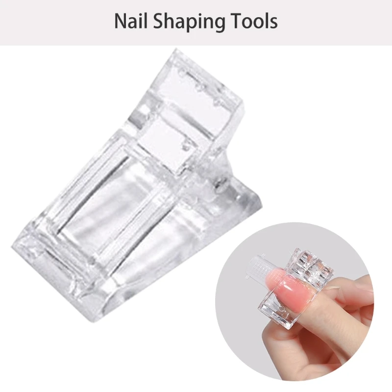 10 ชิ้นเคล็ดลับเล็บคลิปสำหรับ Quick Building Poly Gels เล็บรูปแบบ, Poly Gels Nails Extension รูปแบบ, UV/LED Builder Clamps