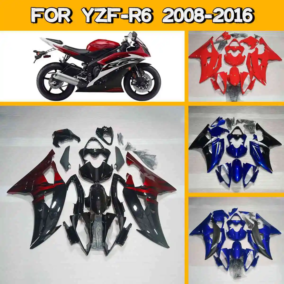 

Комплект обтекателей Super Fairings для Yamaha YZF R6 2008-2016: новый стиль, неоригинальные детали
