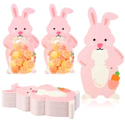 30/10Pcs Easter Rabbit Candy Bags Cute Bunny Carrot Cookie Snack Packaging Bag Kids Gift Favors Birthday Party Decor Supplies