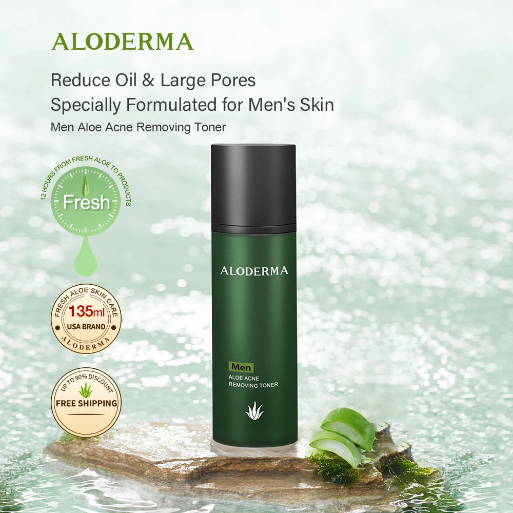 

ALODERMA Men Aloe Acne Removing Toner Man Gently Controls Oil Essence Water,Natural Non-Irritating,Soothes Pores 135ml