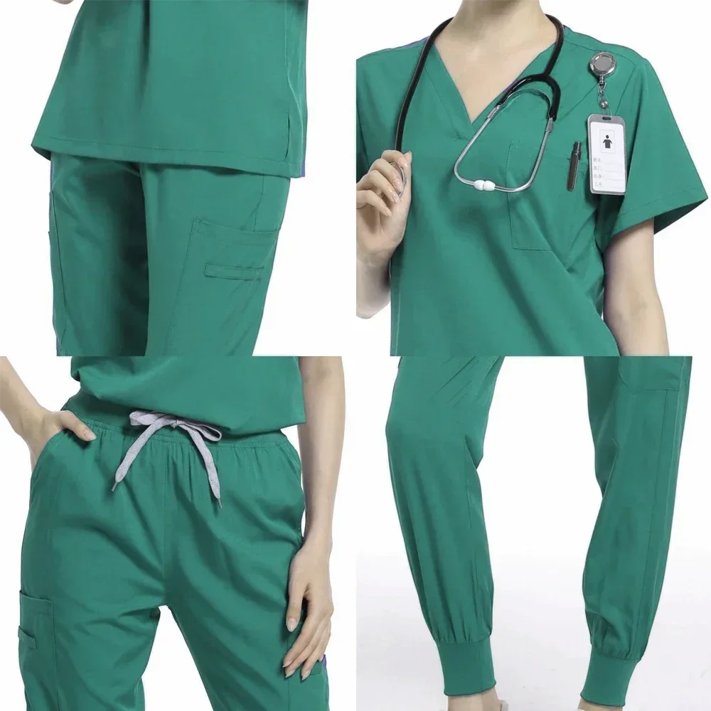 Handwashing Clothe Split Suit Short Sleeved Hand Brushing Pet Dentist Nurse Work Clothes Men Medical Care Clothes Nurse Uniform