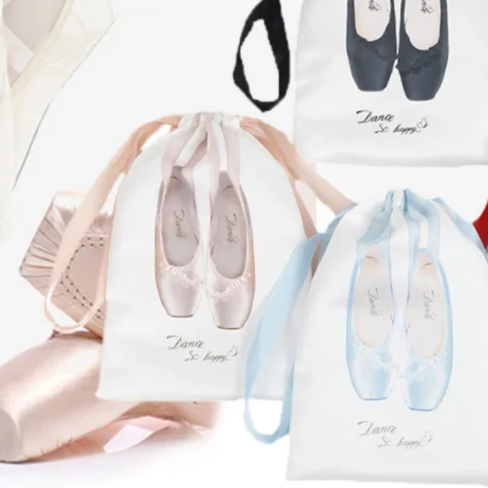 Pink Ballet Dance Bags Girls Ballet Sports Dance Pouch Drawstring Dance Backpack Women Ballet Organizer Package