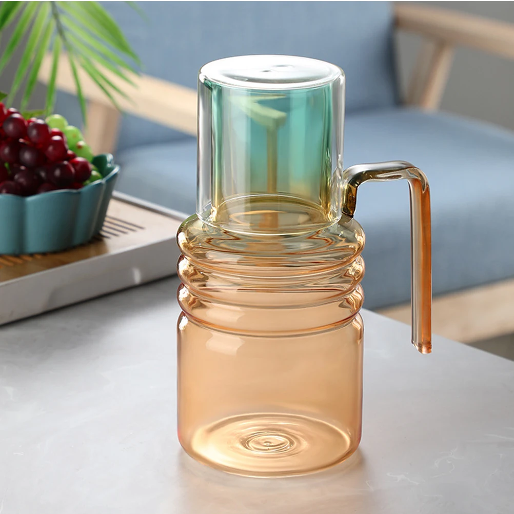 

1 комплект, прозрачный стеклянный кувшин для воды, кувшин для молока большой емкости с крышкой, подходит для домашнего офиса, ресторана