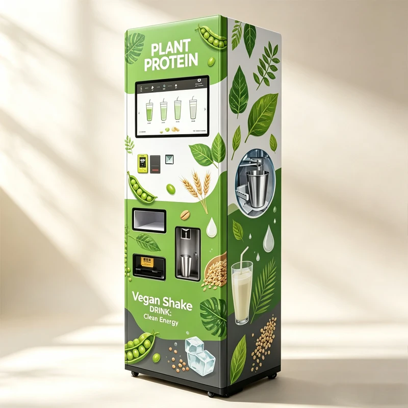Strawberry Protein Shake Vending Machine Touch Screen Powder Mixing Milk Tea Beverage Automatic Dispenser Customized