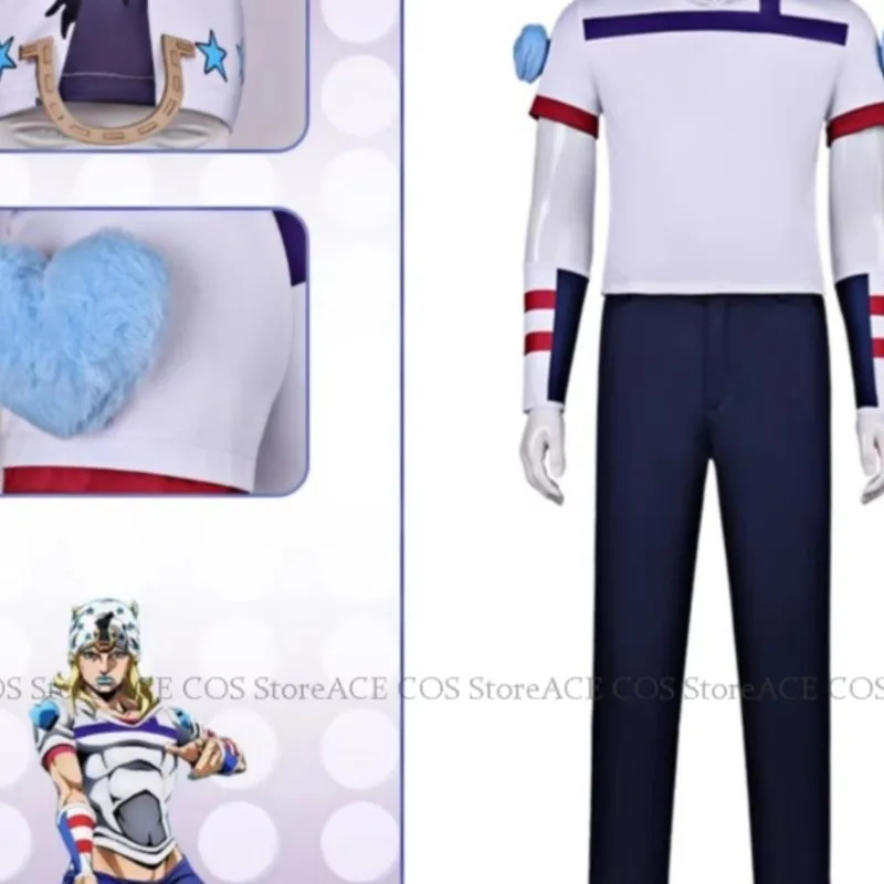 

ACE COS Store Steel Ball /Run Johnny Joestar Cosplay Costumes Wig Jo Kid jo Roleplay Adventure Men Hat Outfits Adults Halloween