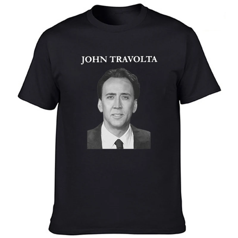 Nicolas Cage John Travolta Tshirt Classic O-neck Men T-Shirt Novelty Summer Short-sleev Classic Summer Casual Male Short Sleeve