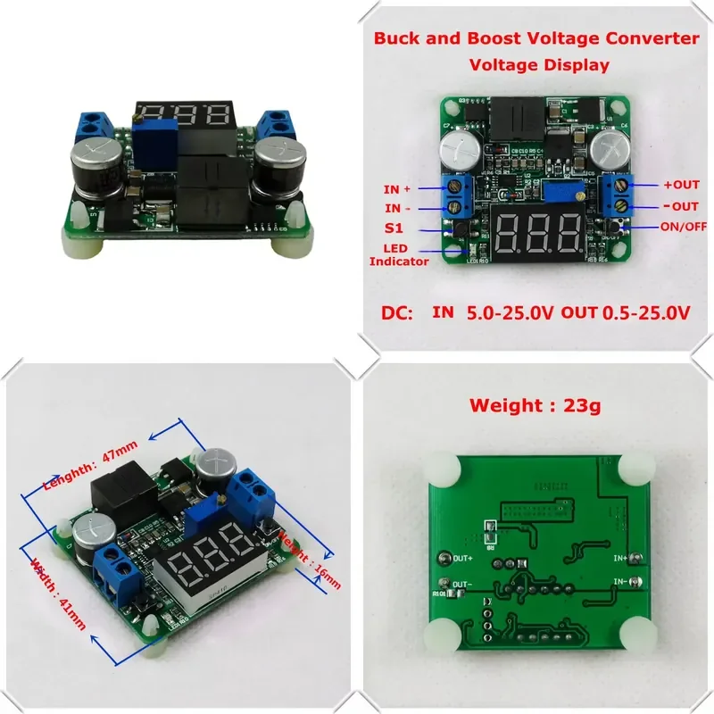 DC-DC Regulation Boost/Buck Power Supply Module Month-Month V Voltage Display Boost and Buck Converter LM2596