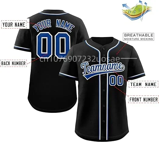 2024 New Customizable Baseball Jersey Team Shirt Print Team Personal Name Number Stripe Baseball T-shirt Men/Women/Kids