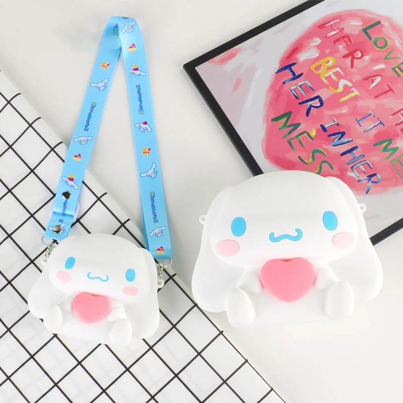 

Милый силиконовый кошелек Kawaii в стиле аниме Cinnamoroll, креативная сумка через плечо, водонепроницаемый мультяшный Кошелек для монет, искусственные подарки