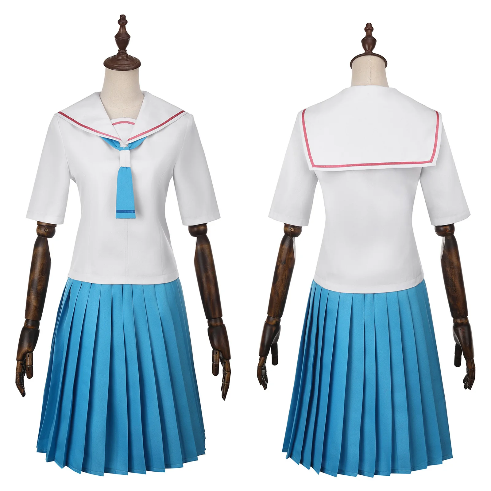 

Iroha Sakayori Cosplay Costume Anime Girl Blue Sailor Uniform High School Uniform Pleated Skirt Set Halloween Carnival Uniform