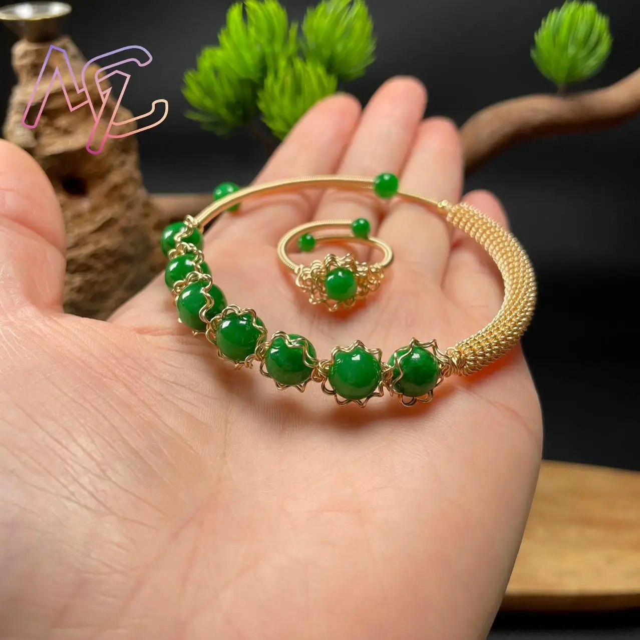 Natural Jade Beads Bracelet Real Jewelry Designer Gifts for Women Lucky Amulet Vintage Charm Ring Luxury Bangle